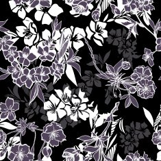 Seamless pattern with blossoming cherry or sakura