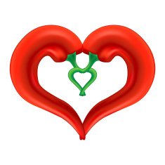Chili pepper heart Passion and Love symbol N2