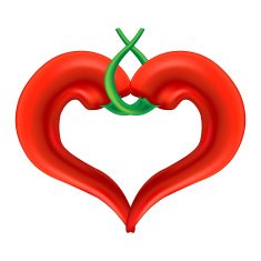 Chili pepper heart Passion and Love symbol N3