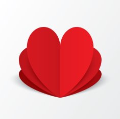 Paper heart Valentines day card Flower concept N4