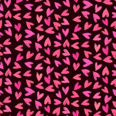 Velentine's day pattern with hand painted hearts N3