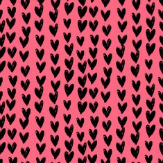Velentine's day pattern with hand painted hearts N4