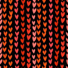 Velentine's day pattern with hand painted hearts N6