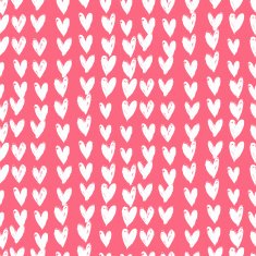 Velentine's day pattern with hand painted hearts N7