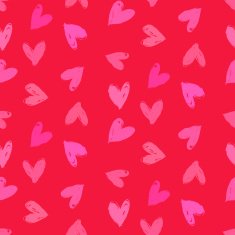 Velentine's day pattern with hand painted hearts N9