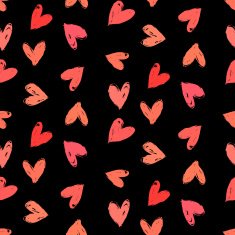 Velentine's day pattern with hand painted hearts N10