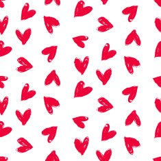 Velentine's day pattern with hand painted hearts N11