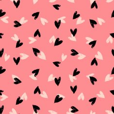Velentine's day pattern with hand painted hearts N12