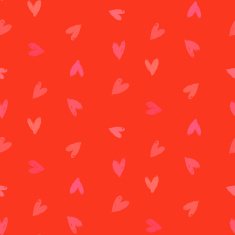 Velentine's day pattern with hand painted hearts N13
