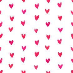 Velentine's day pattern with hand painted hearts N17