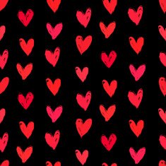 Velentine's day pattern with hand painted hearts N20
