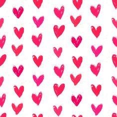 Velentine's day pattern with hand painted hearts N21