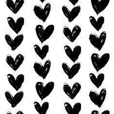 Velentine's day pattern with hand painted hearts N22