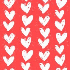 Velentine's day pattern with hand painted hearts N23
