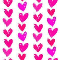 Velentine's day pattern with hand painted hearts N24