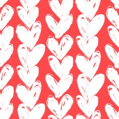 Velentine's day pattern with hand painted hearts N25