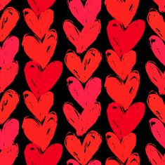 Velentine's day pattern with hand painted hearts N26