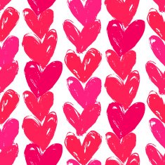 Velentine's day pattern with hand painted hearts N27