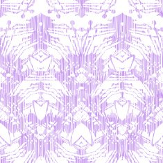 Hand painted pattern with damask and ikat motifs