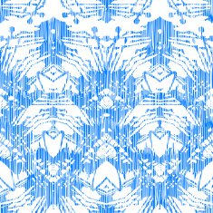 Hand painted pattern with damask and ikat motifs N2