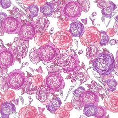 Seamless Rose Background with Birds N3