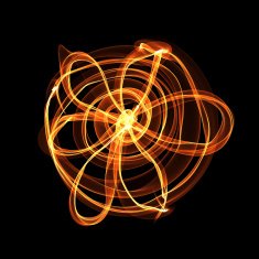 Stylized fire flower on black