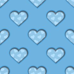 Blue 3d Hearts Seamless Background