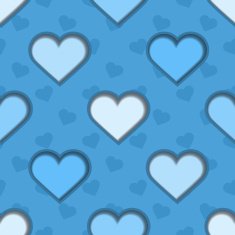 Blue 3d Hearts Seamless Background N2