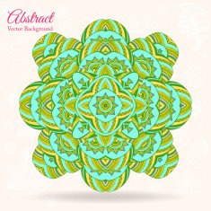 Nice floral greeting card with leaves N2