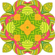Nice floral greeting card with leaves N10