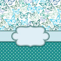 vector vintage frame with butterflies N3