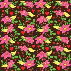 Seamless Love Flower Pattern