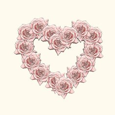 Perfect valentine card design with heart made from roses
