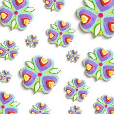 abstract flowers 3d backgrounds traced from original artwork acrylic paint N9