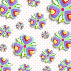 abstract flowers 3d backgrounds traced from original artwork acrylic paint N10