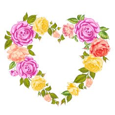 Roses heart frame N2