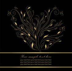 Gold vintage greeting card vector