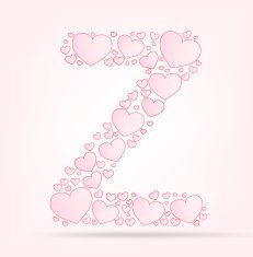 Font of hearts vector illustration