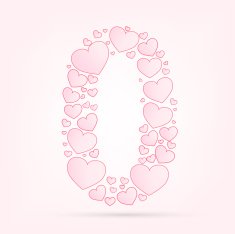 Font of hearts vector illustration N28