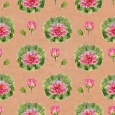 Seamless floral pattern with lotus