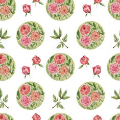 Seamless floral pattern wiht peony