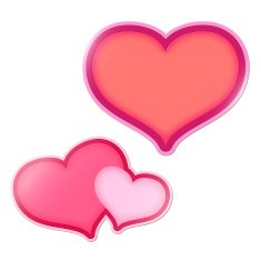 Soft heart stickers