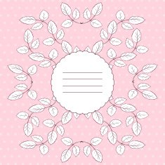 Floral card with leaves