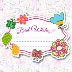 Nice floral greeting card with leaves N17