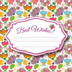 Nice floral greeting card with leaves N18