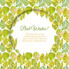 Nice floral greeting card with leaves N19