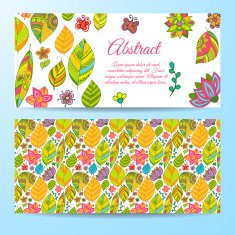 Nice floral greeting card with leaves N20