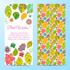 Nice floral greeting card with leaves N21
