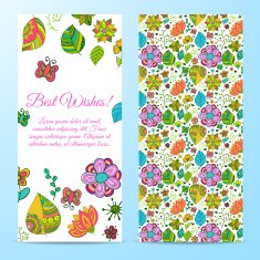 Nice floral greeting card with leaves N22