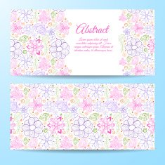 Nice floral greeting card with leaves N23